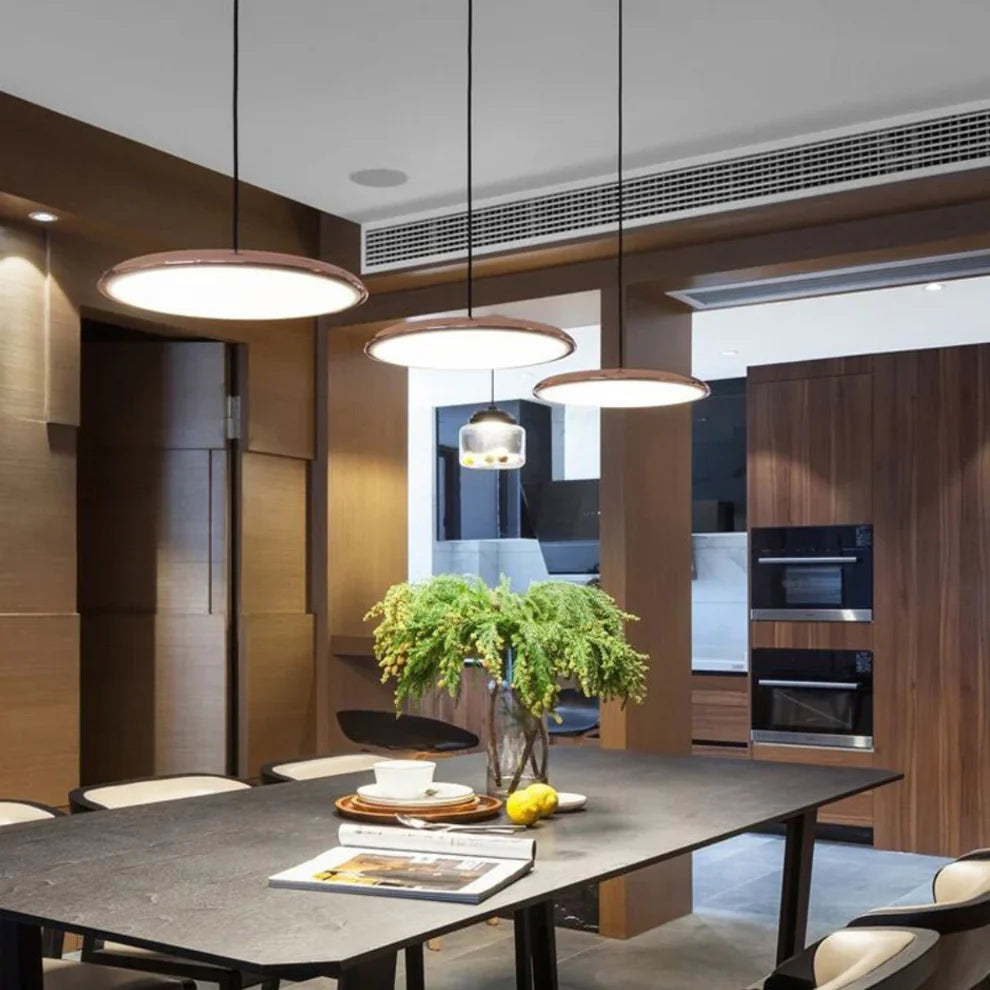 Lampa wisząca skandynawska – Nowoczesny design – Drewno i metal – Do salonu lub jadalni