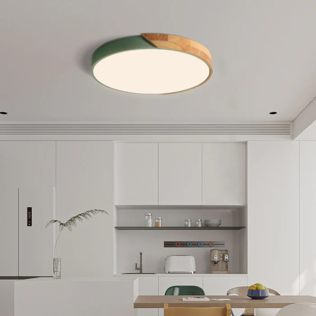 Drewniana Lampa Sufitowa LED – Minimalistyczny Styl Skandynawski