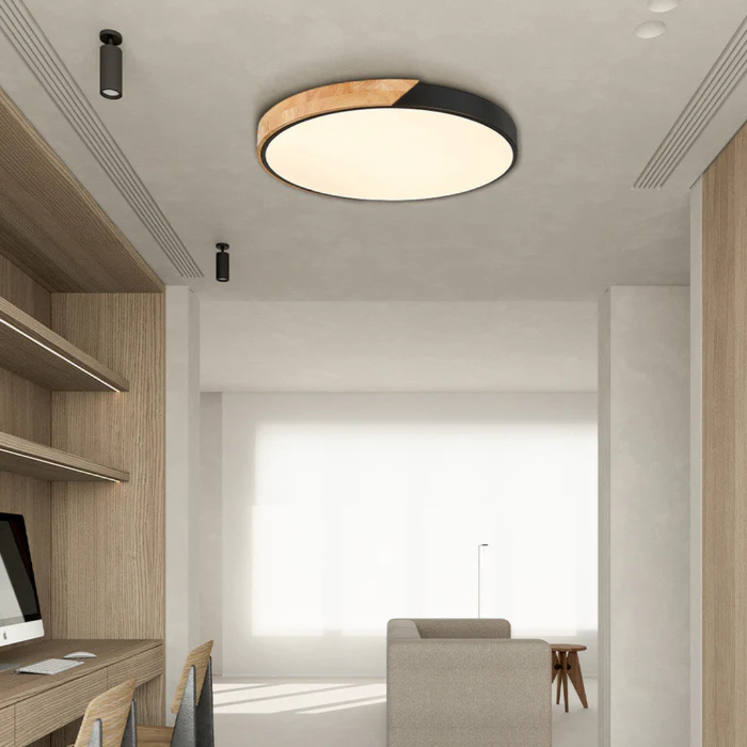 Drewniana Lampa Sufitowa LED – Minimalistyczny Styl Skandynawski