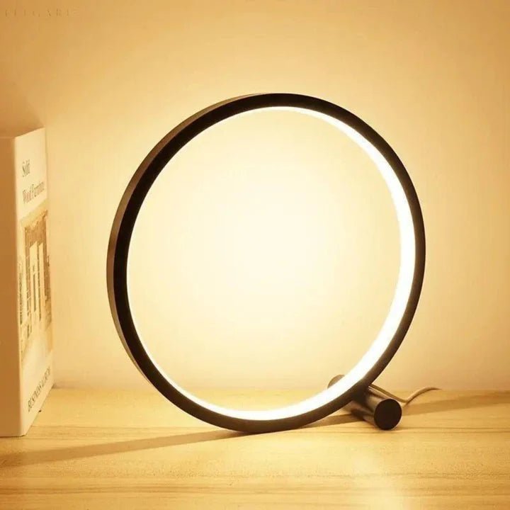 Aluminiowa lampa stołowa LED o okrągłym designie - Czarny