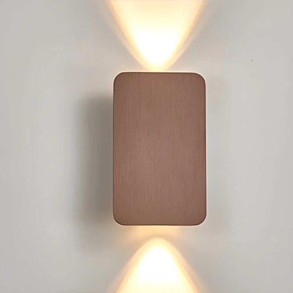 Czarna lampa ścienna prostokątna - Brązowy