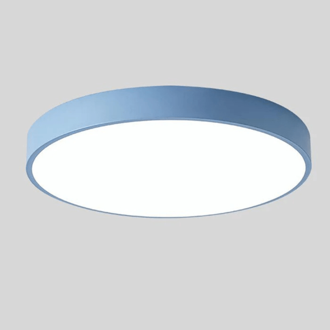Drewniana Lampa Sufitowa LED – Minimalistyczny Styl Skandynawski - Niebieski