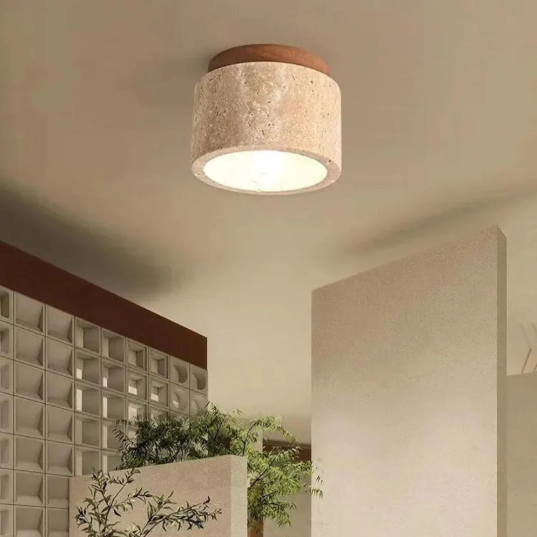 Drewniana Lampa Sufitowa LED – Minimalistyczny Styl Japoński – Naturalne Światło