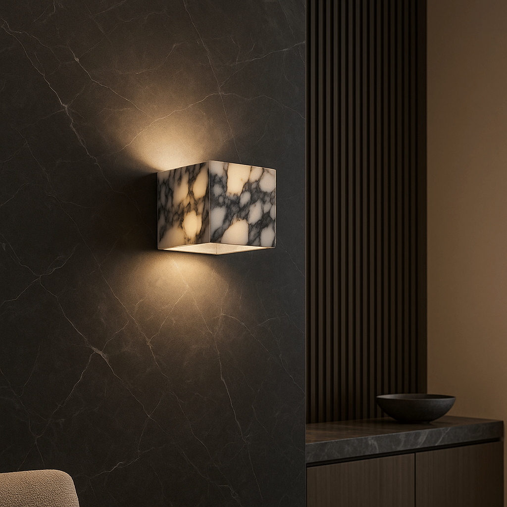 Kinkiet z kamienia naturalnego LED - Kwadrat