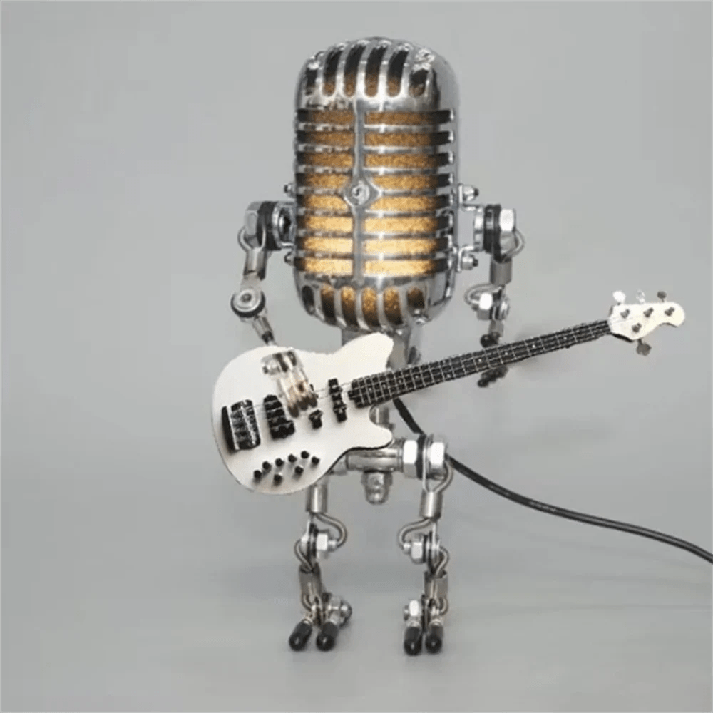 Lampa Stołowa Robot z Gitarą - Biały
