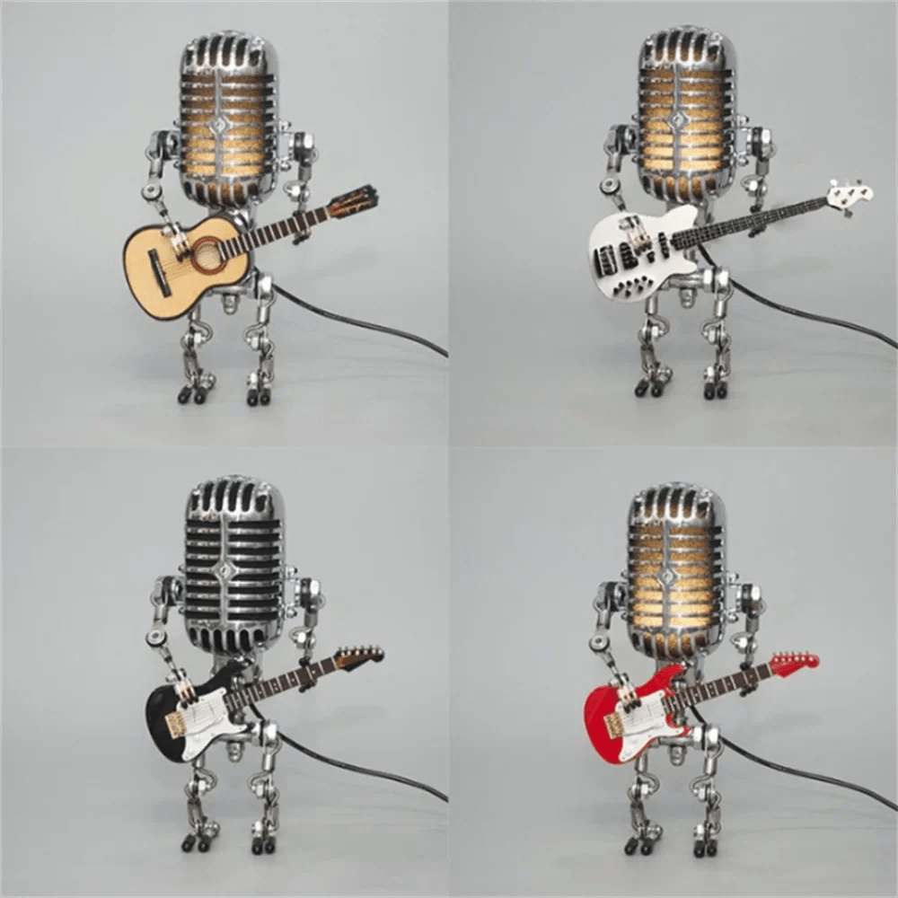 Lampa Stołowa Robot z Gitarą - Czerwony