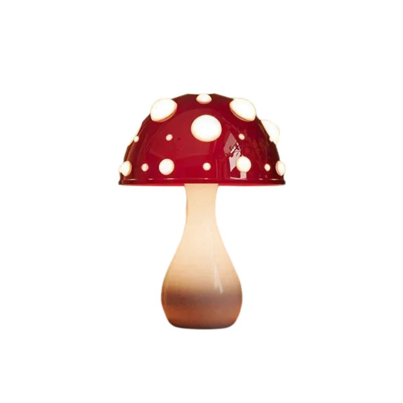 Lampa stołowa w stylu retro z abażurem w kropki - Mała: 20x15 cm