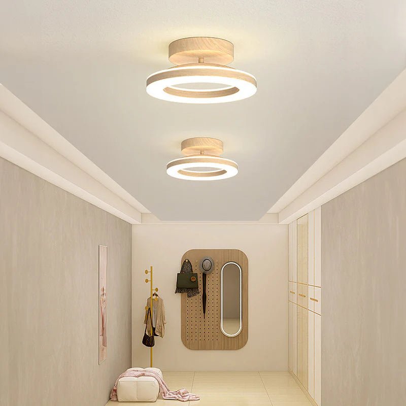 Lampa sufitowa metal i akryl - Kolor drewna