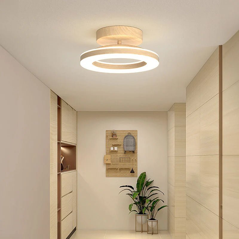 Lampa sufitowa metal i akryl - Kolor drewna
