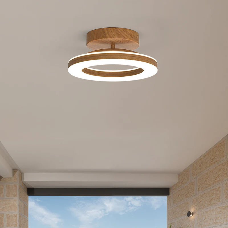 Lampa sufitowa metal i akryl - Kolor orzechowy