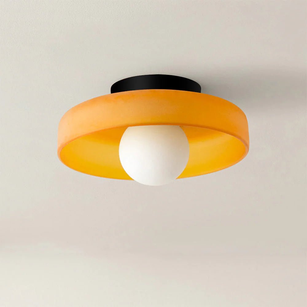 Lampa sufitowa okrągła - Matowy pomarańczowy