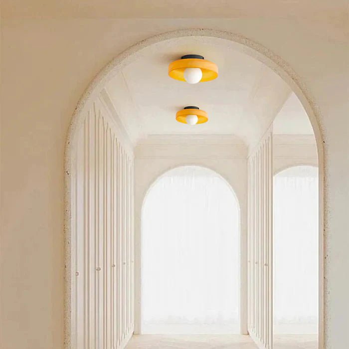 Lampa sufitowa okrągła - Matowy pomarańczowy