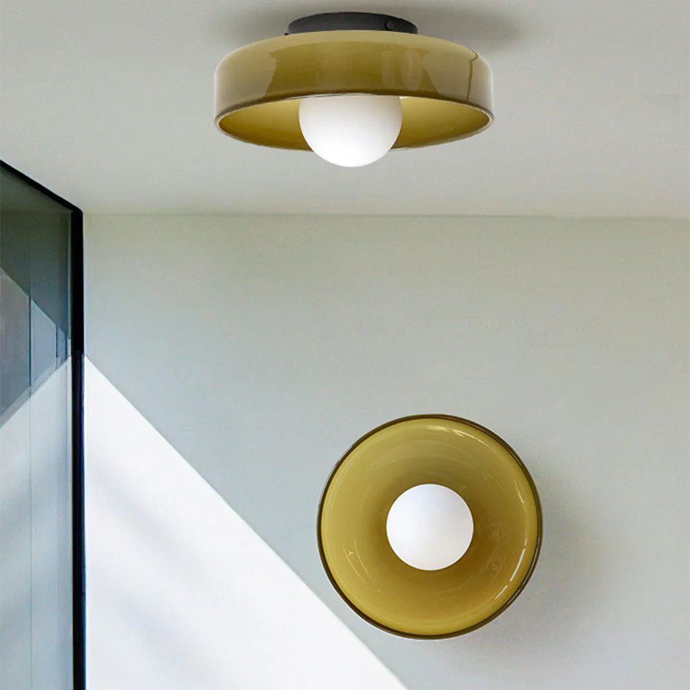 Lampa sufitowa okrągła - Matowy pomarańczowy