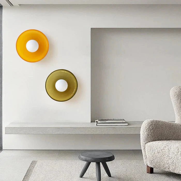 Lampa sufitowa okrągła - Matowy pomarańczowy