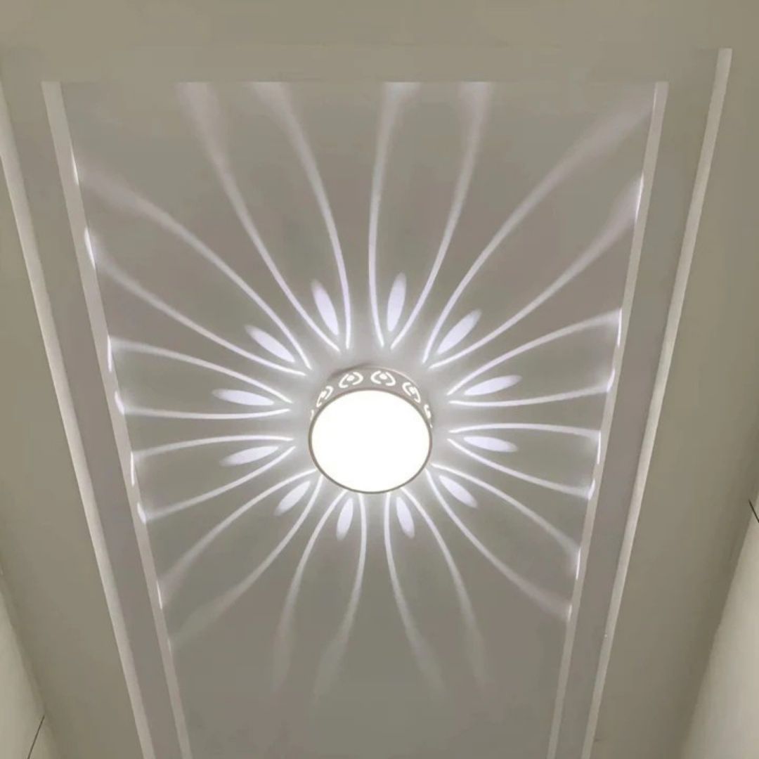 Lampa sufitowa okrągła z kryształu i akrylu - Zimna biel