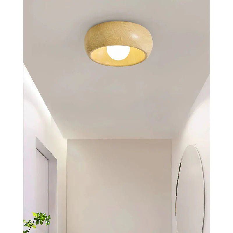 Lampa sufitowa szkło i metal - Kolor dębowy