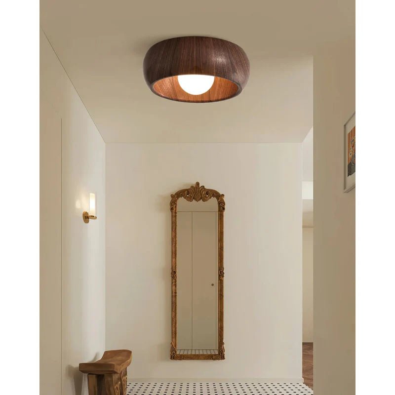 Lampa sufitowa szkło i metal - Kolor dębowy