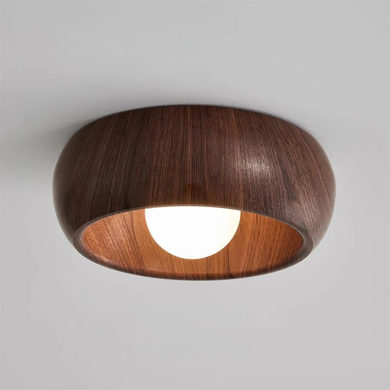 Lampa sufitowa szkło i metal - Kolor dębowy