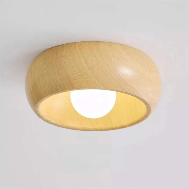 Lampa sufitowa szkło i metal - Kolor dębowy