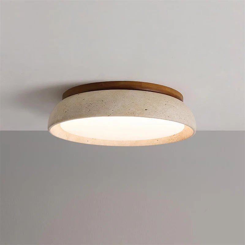 Lampa sufitowa trawertyn i akryl - Ø30 cm × (H) 7 cm
