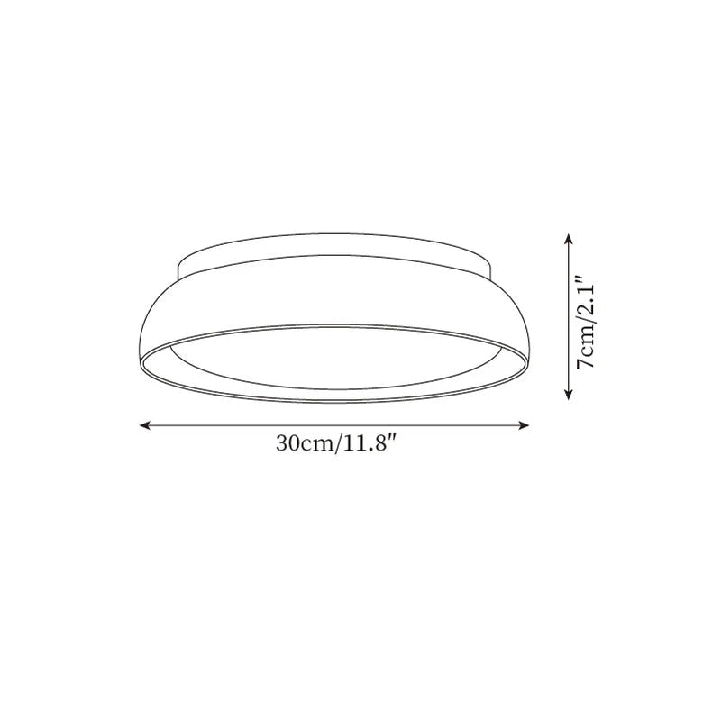 Lampa sufitowa trawertyn i akryl - Ø30 cm × (H) 7 cm