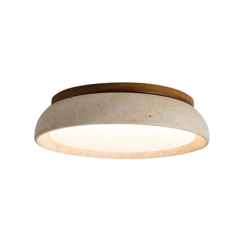 Lampa sufitowa trawertyn i akryl - Ø30 cm × (H) 7 cm
