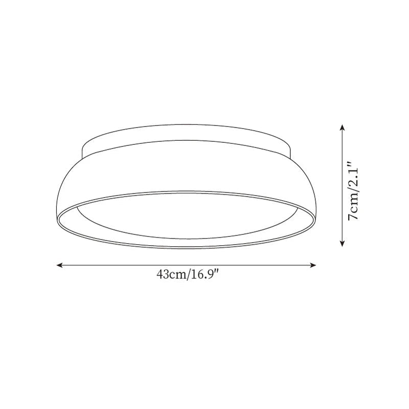 Lampa sufitowa trawertyn i akryl - Ø30 cm × (H) 7 cm