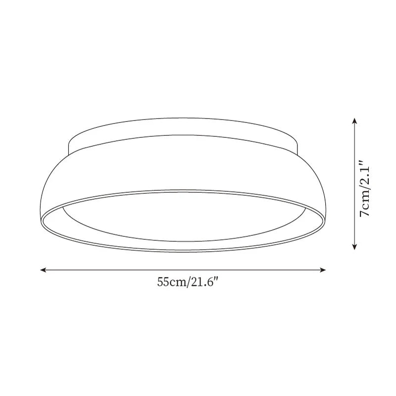 Lampa sufitowa trawertyn i akryl - Ø30 cm × (H) 7 cm