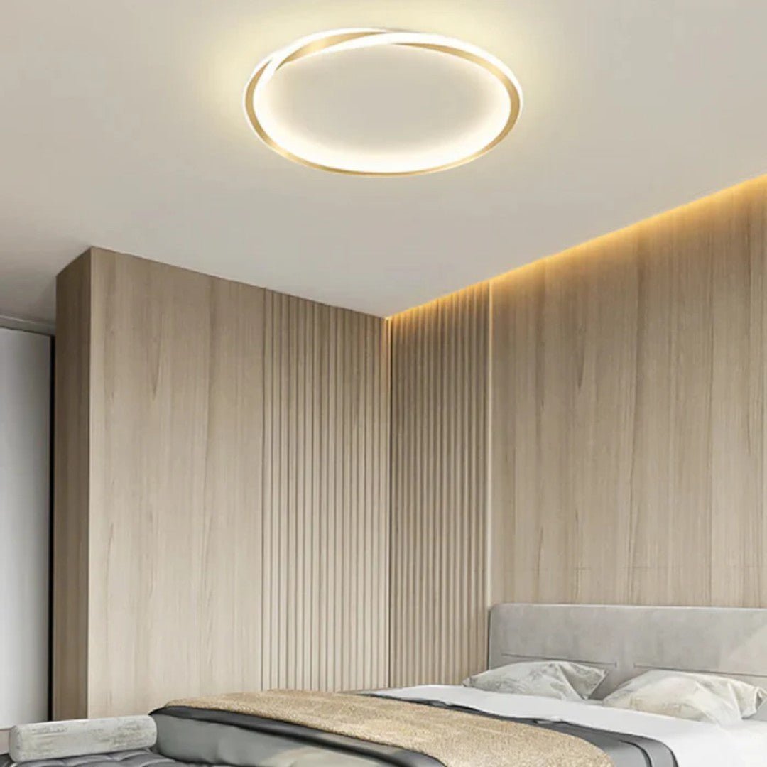 Lampa sufitowa z okrągłą konstrukcją i akrylową osłoną - Czarny