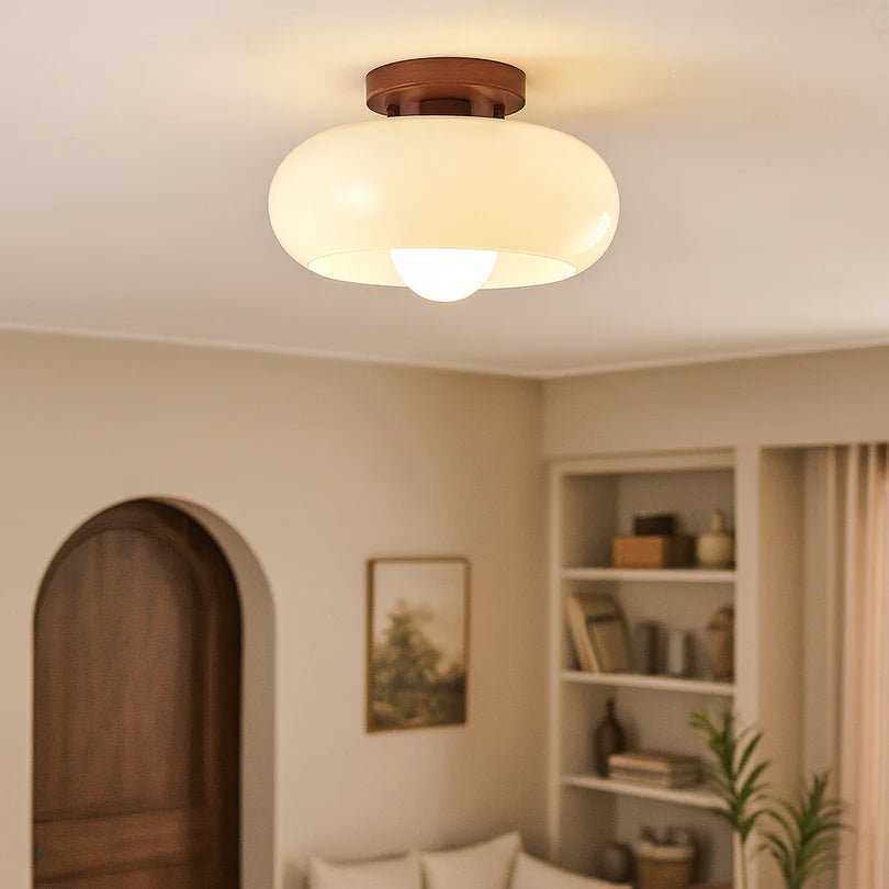 Lampa Sufitowa ze Szkła i Metalu - Ø 20 cm