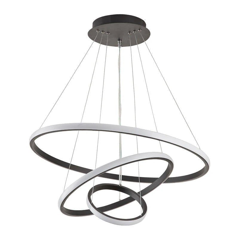 Lampa Wisząca LED z Okręgami – Model Nad Stół - Złoty