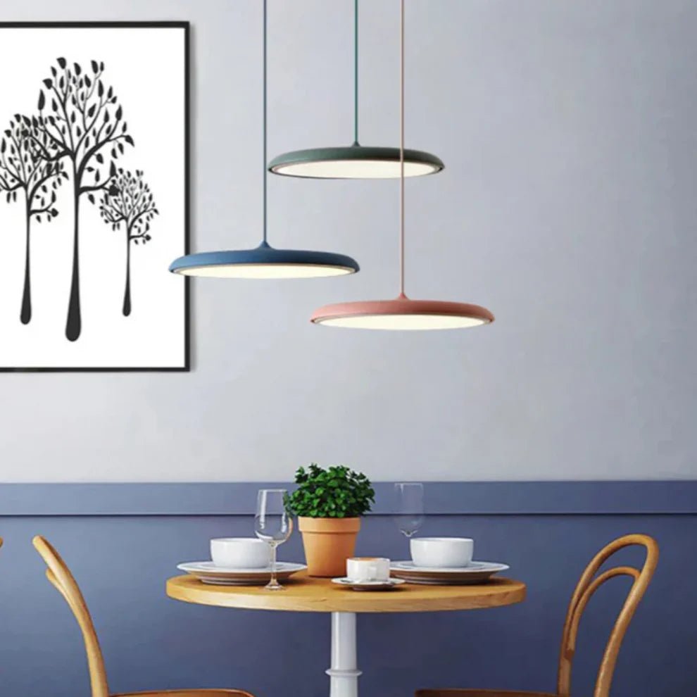 Lampa wisząca skandynawska – Nowoczesny design – Drewno i metal – Do salonu lub jadalni - Biały