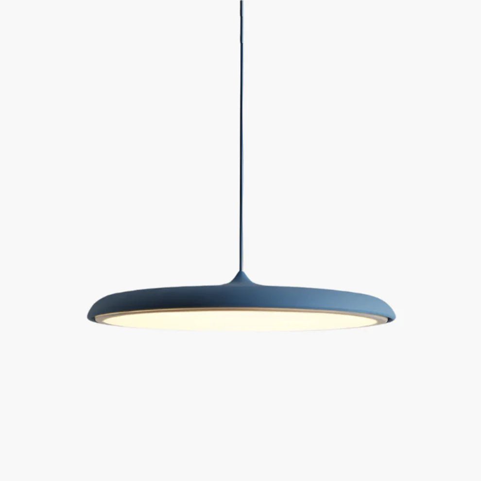 Lampa wisząca skandynawska – Nowoczesny design – Drewno i metal – Do salonu lub jadalni - Granatowy