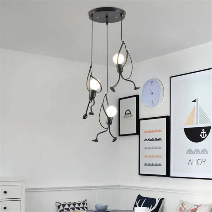 Lampa wisząca w kształcie postaci - Styl: 3 lampy w okręgu