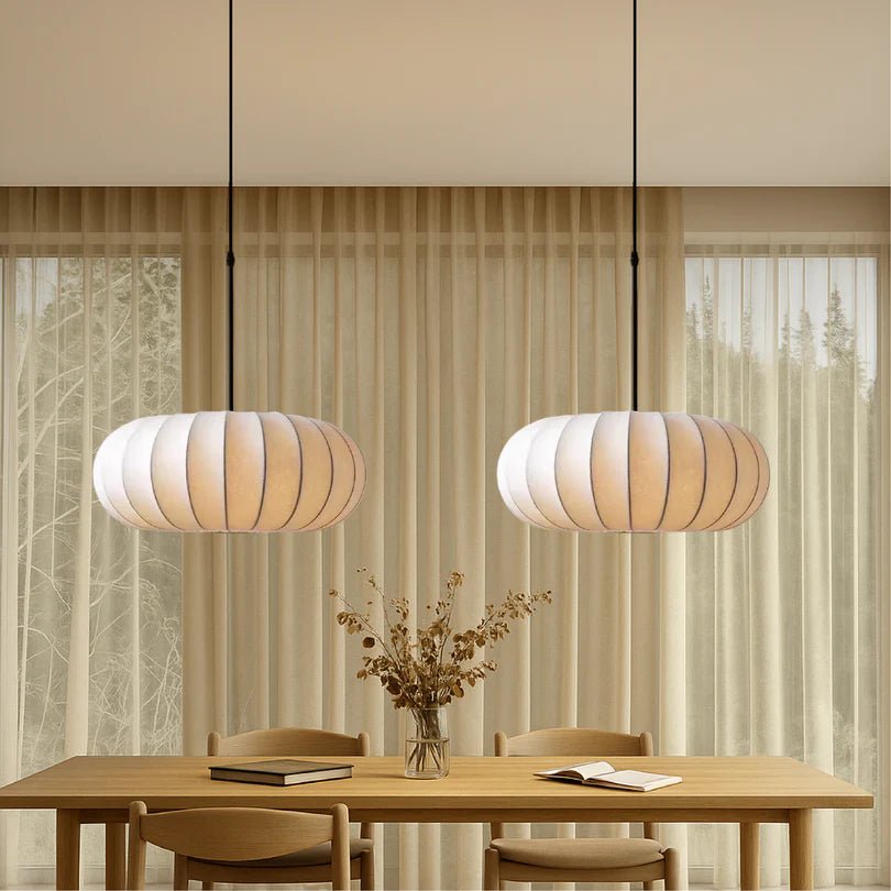 Lampa Wisząca z Metalu i Tkaniny - ∅ 50 cm