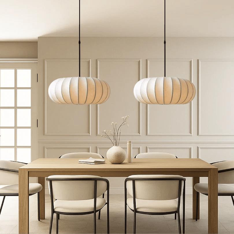 Lampa Wisząca z Metalu i Tkaniny - ∅ 50 cm