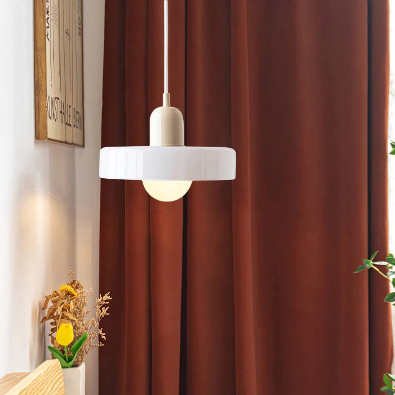 Lampa Wisząca ze Szkła i Metalu - Zielony wojskowy