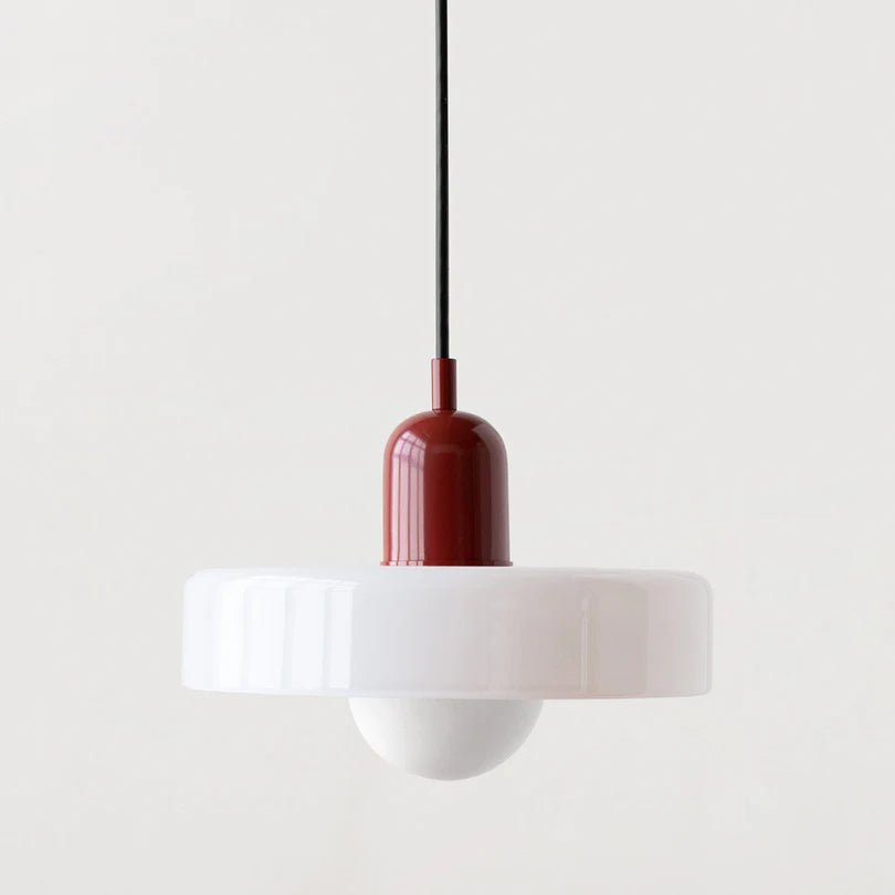 Lampa Wisząca ze Szkła i Metalu - Bialy
