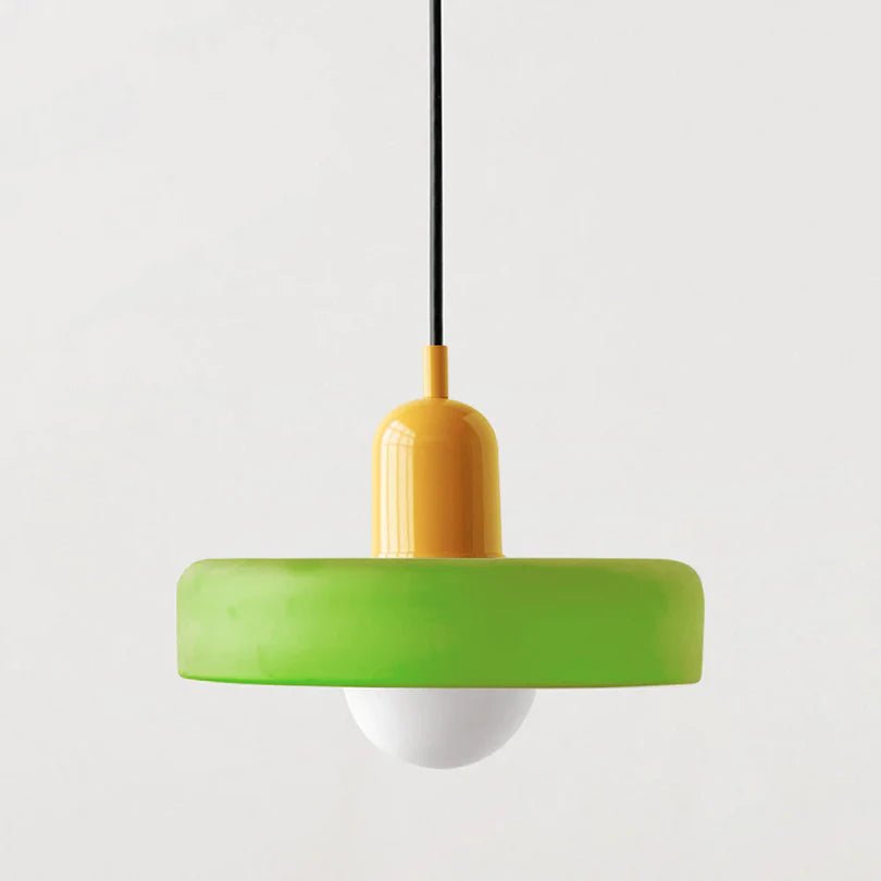 Lampa Wisząca ze Szkła i Metalu - Zielony (matowy)