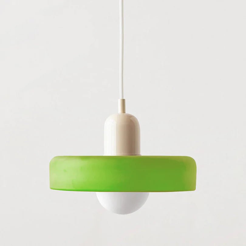 Lampa Wisząca ze Szkła i Metalu - Zielony (matowy)