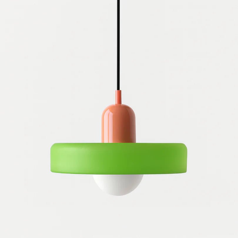 Lampa Wisząca ze Szkła i Metalu - Zielony (matowy)