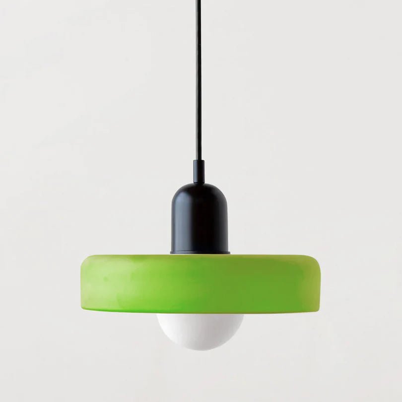 Lampa Wisząca ze Szkła i Metalu - Zielony (matowy)