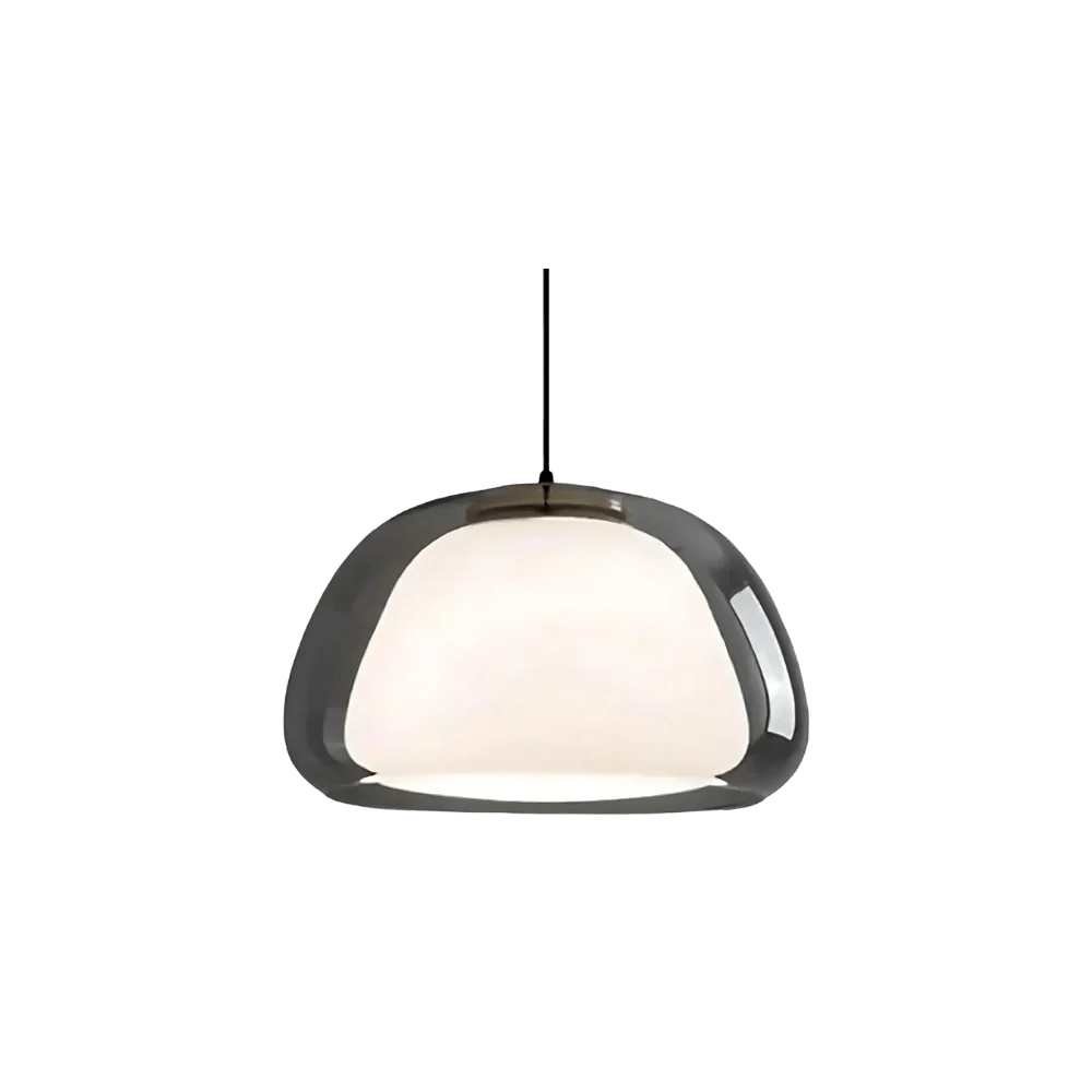 Lampa wisząca ze szkła i żelaza - Dymnoszary