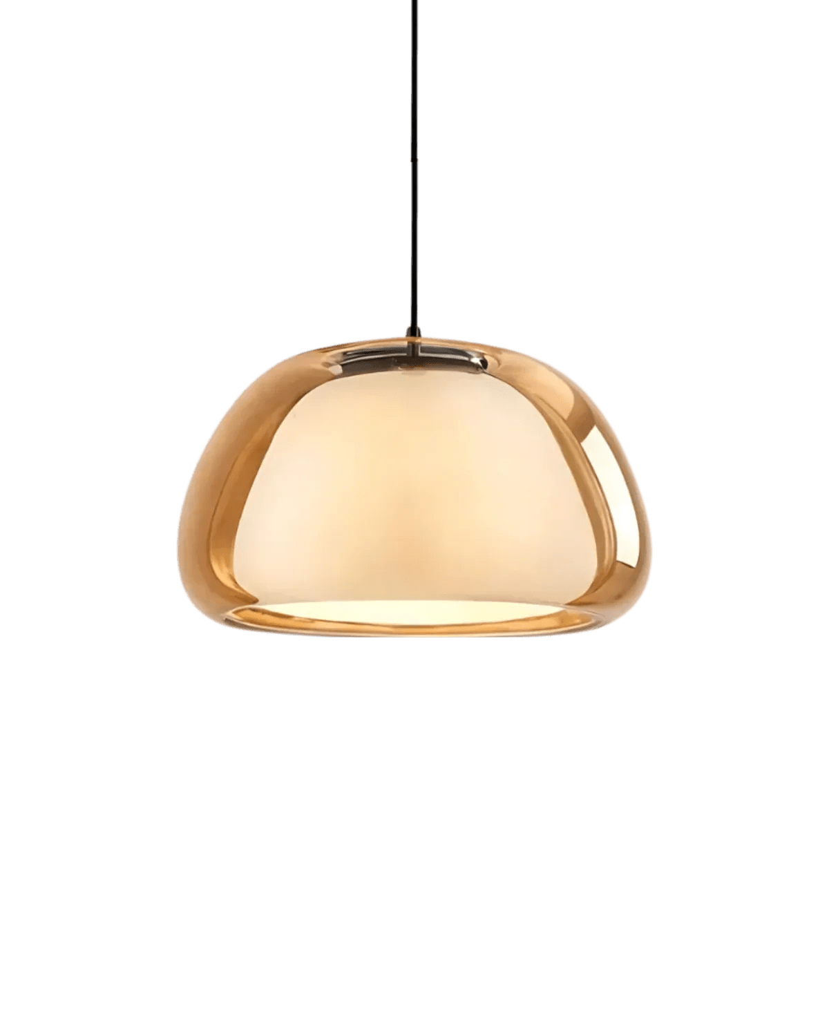 Lampa wisząca ze szkła i żelaza - Bursztynowy