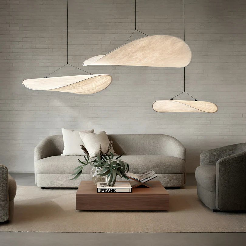 Minimalistyczna Lampa Wisząca z Jedwabiu - ⌀ 40 cm