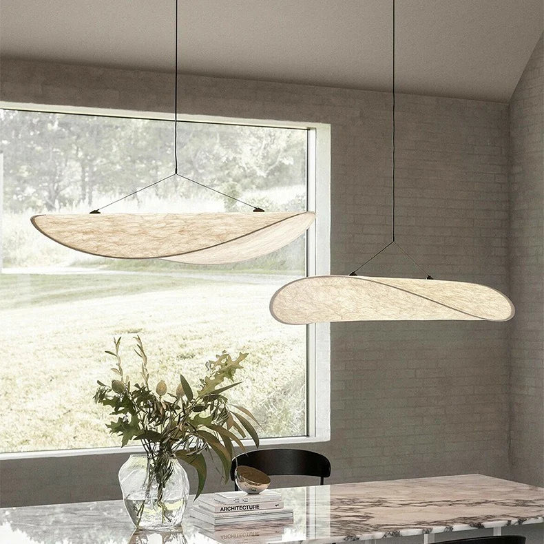 Minimalistyczna Lampa Wisząca z Jedwabiu - ⌀ 40 cm