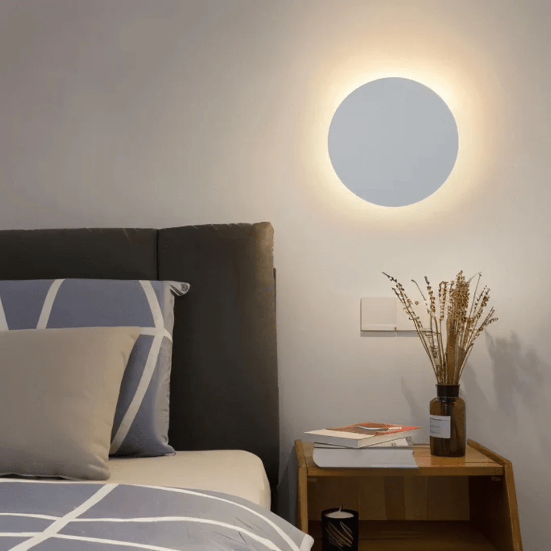 Okrągła Lampa Ścienna LED – Nowoczesne i Minimalistyczne Oświetlenie do Wnętrz - Czarny