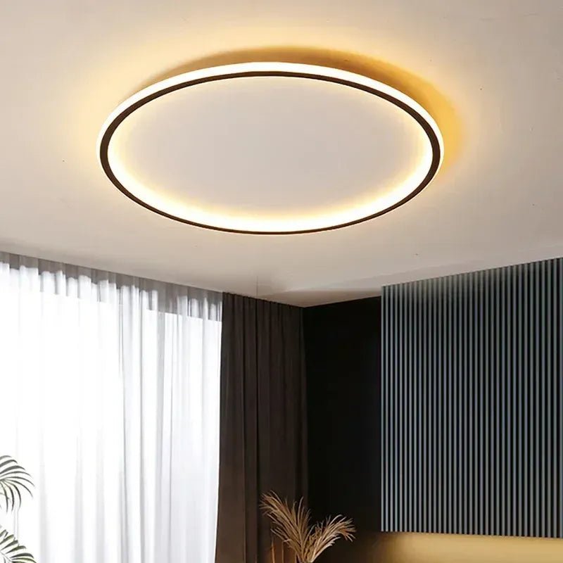 Okrągła lampa sufitowa w stylu skandynawskim - Czarny
