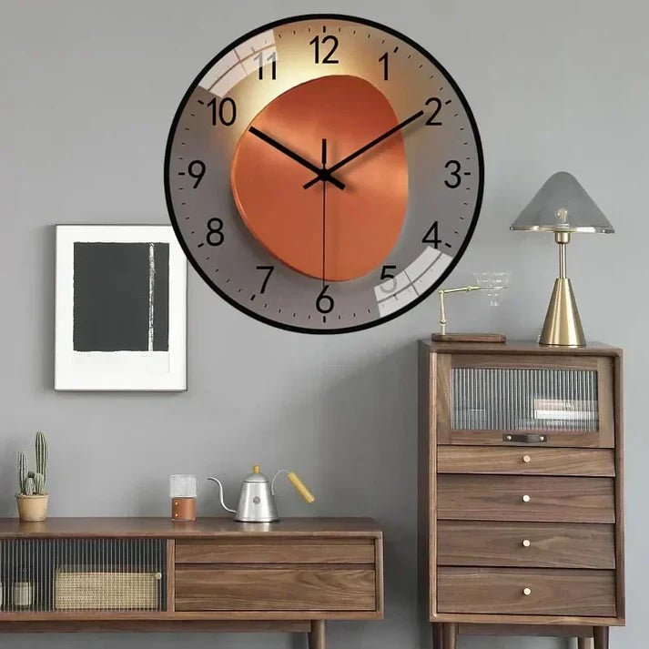 Okrągły zegar ścienny z cichym mechanizmem kwarcowym - G