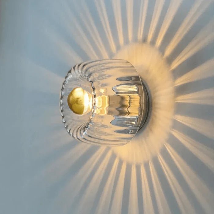 Szklana Lampa Ścienna – Styl Skandynawski - Złoty